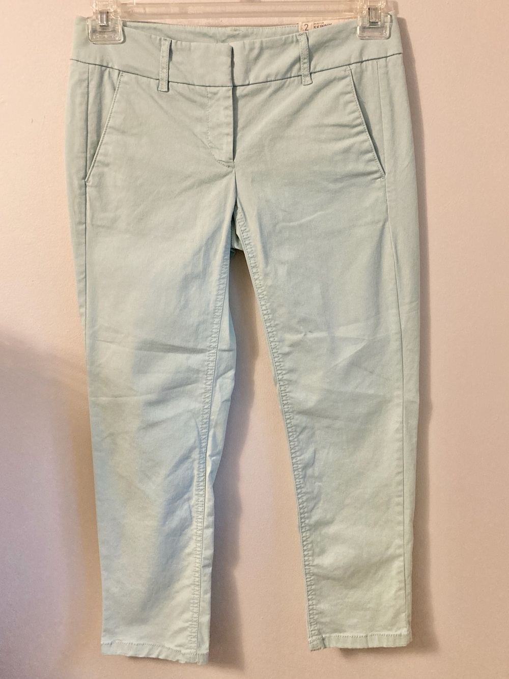 Loft Ann Taylor Marisa Skinny Chino Pants Size 2 Petite Light Blue Mint Green